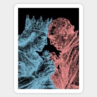 Game of Kings - Vintage Woodblock Chess Design Sticker